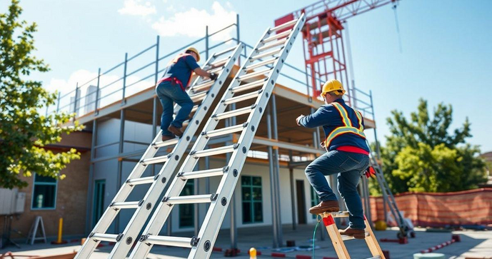 Escada de fibra de vidro extensível é a escolha ideal para obras seguras